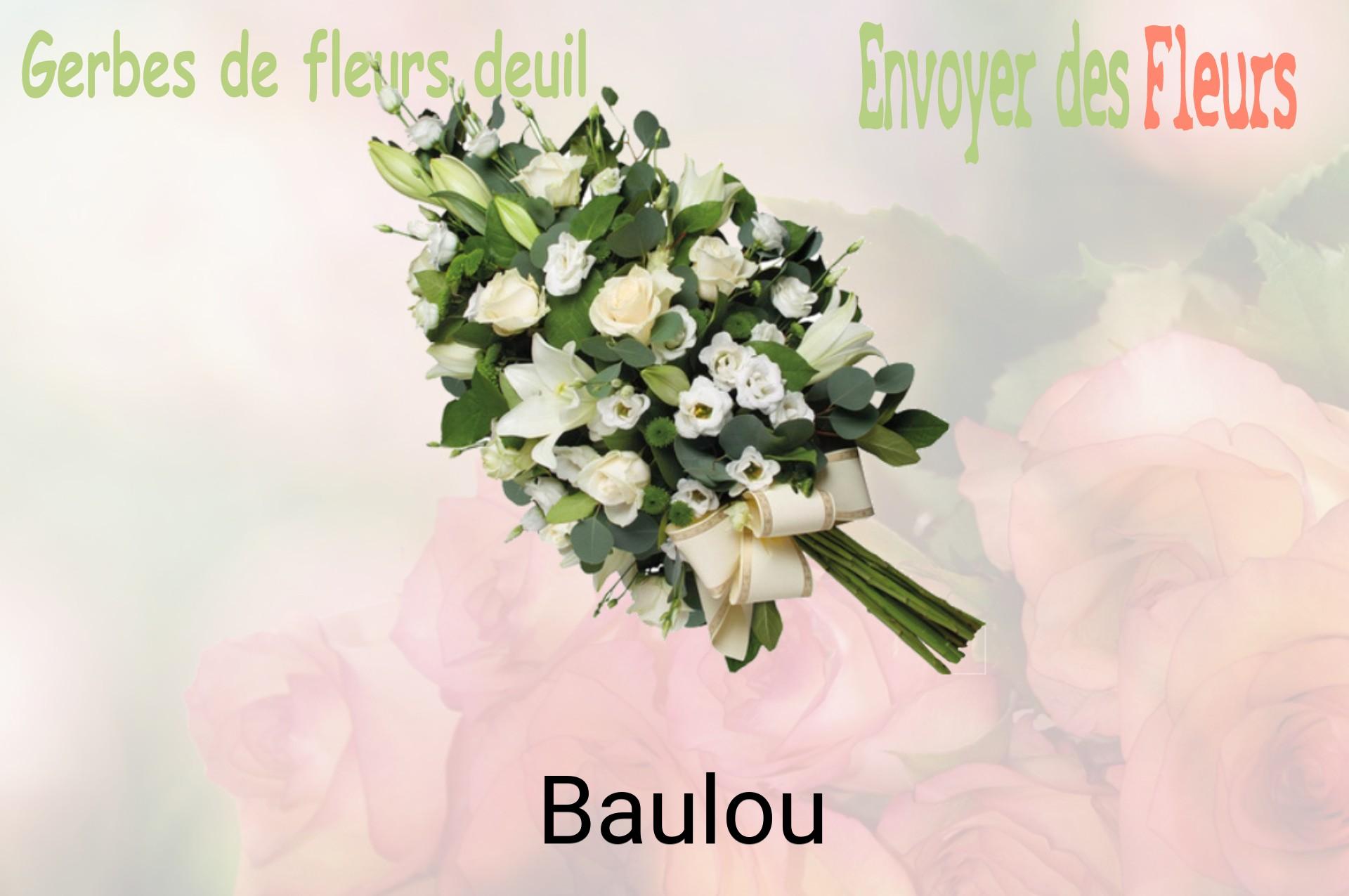 Gerbe de fleurs de deuil livrée à Baulou